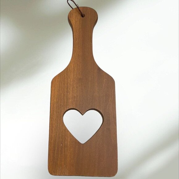 Longaberger Wooden Breadboard With Heart Cutout Design - Picture 2 of 5